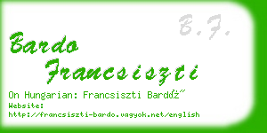 bardo francsiszti business card